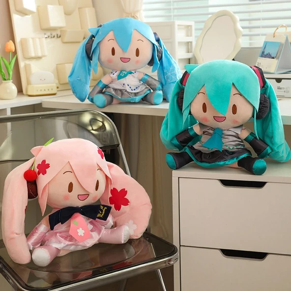 Hatsune Miku Peluş Oyuncak Bebek 30cm - Mavi - 10