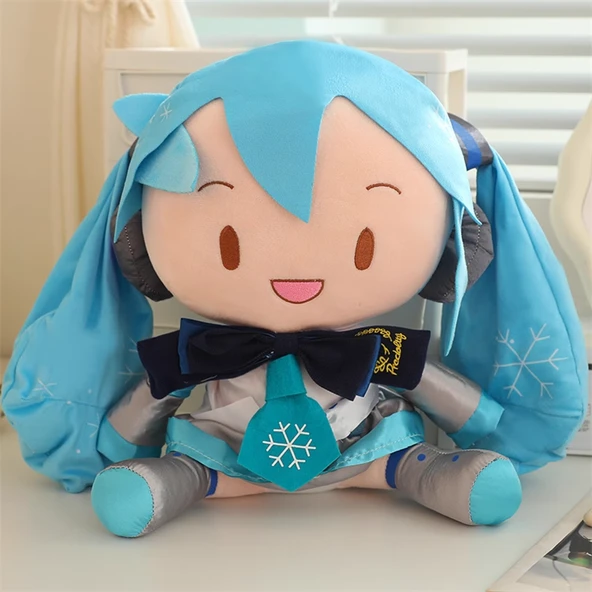 Hatsune Miku Peluş Oyuncak Bebek 30cm - Mavi (Kravatlı)