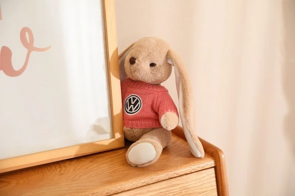 Nissan Logolu Peluş Oyuncak - Kazaklı Tavşan - 25cm - 8