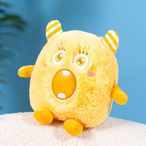Çizgili Top Canavarı Peluş Oyuncak Bebek - Mor - 20CM - 9