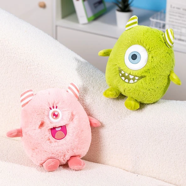 Çizgili Top Canavarı Peluş Oyuncak Bebek - Mor - 20CM - 6