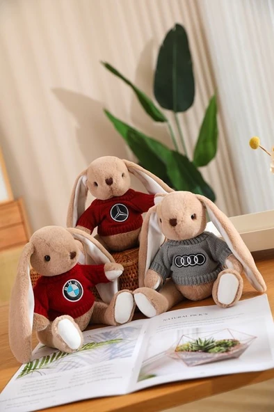 Nissan Logolu Peluş Oyuncak - Kazaklı Tavşan - 25cm - 6