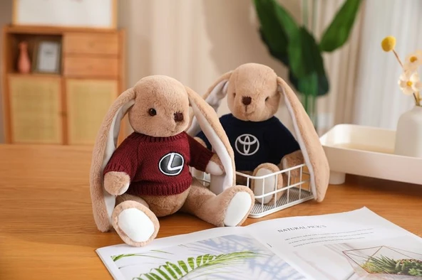 Nissan Logolu Peluş Oyuncak - Kazaklı Tavşan - 25cm - 4