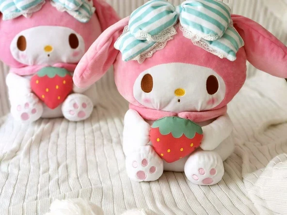 Melodi Peluş Mendil Kutusu Kılıfı - Pembe 30cm*25cm - 1