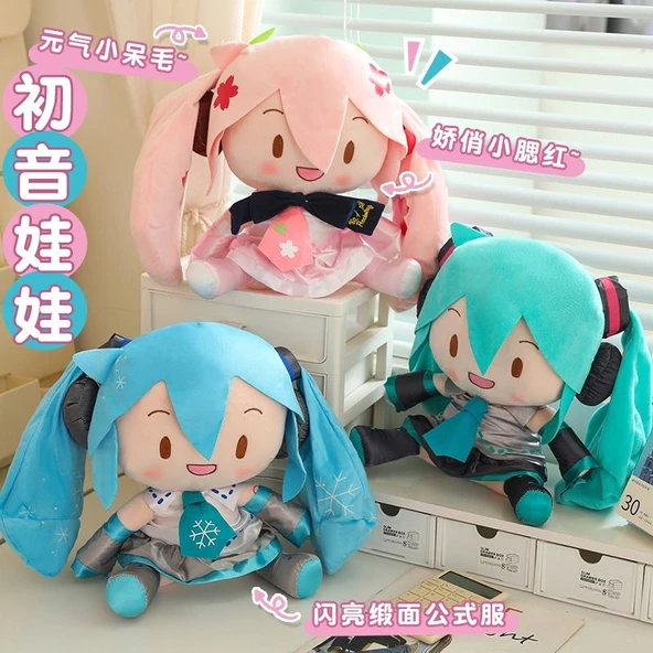 Hatsune Miku Peluş Oyuncak Bebek 30cm - Mavi - 2