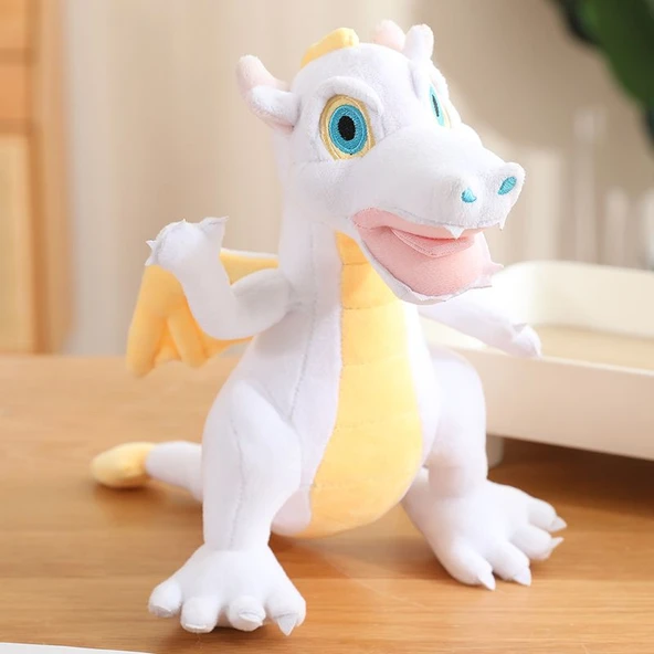 Ejderha Peluş Oyuncak - Beyaz - 24cm