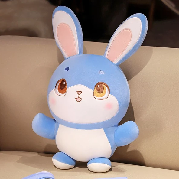 Sevimli Mavi Tavşan Peluş Oyuncak - 28cm