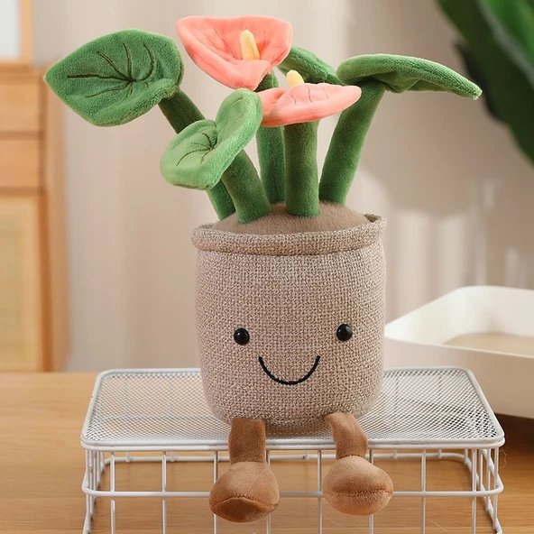 Antoryum Peluş Oyuncak - Kırmızı Süs - 35cm - 5