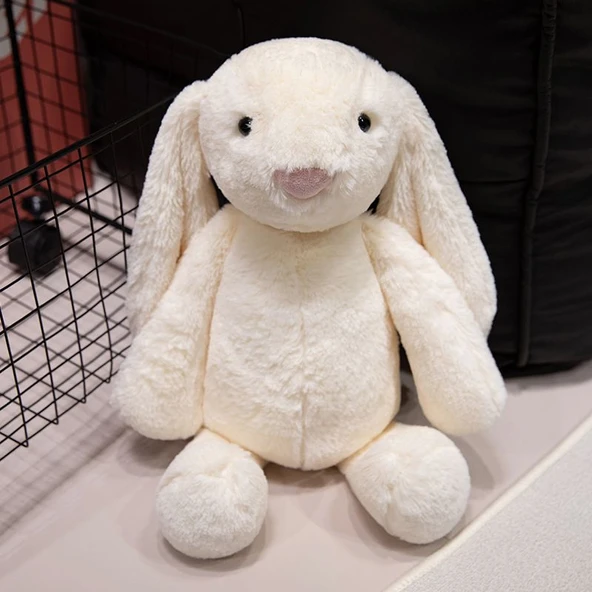 Bonnie Tavşan Peluş Oyuncak Bebek - Bej Beyaz - 30cm