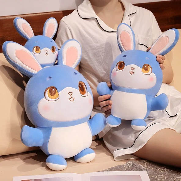Sevimli Mavi Tavşan Peluş Oyuncak - 28cm - 10