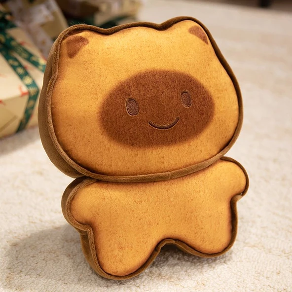 Tost Kedi Peluş Oyuncak - Karamel Mutlu - 50cm