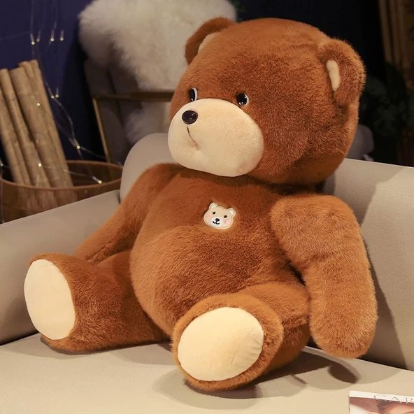 Çizgi Film Ayı Peluş Oyuncak - Koyu Gri Ayı - 45cm - 10