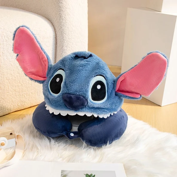 Çizgi Film Kapşonlu Boyun Yastığı - Mavi Dumbo 30cm - 6