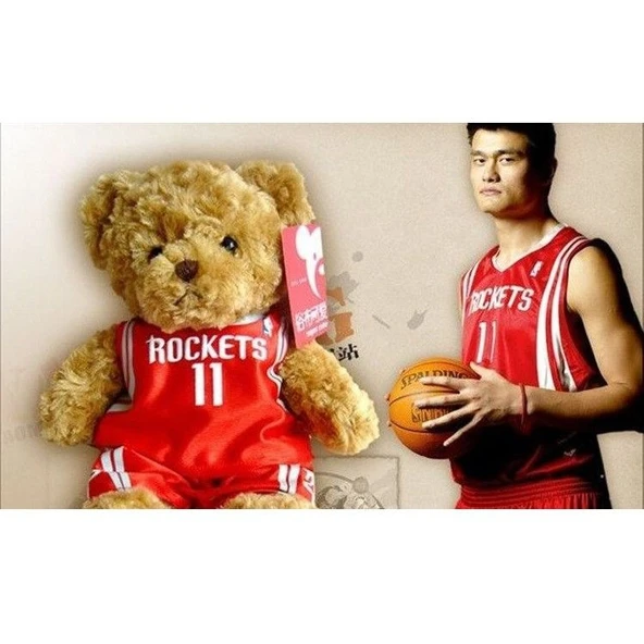 NBA Oyuncu Ayı Peluş Oyuncak 25cm - Yao Ming (Rockets)