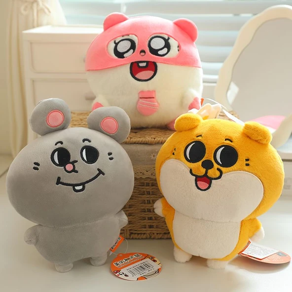 10cm Büyük Fare Kafası Peluş Anahtarlık - Gözleri Kapalı - Resim 6