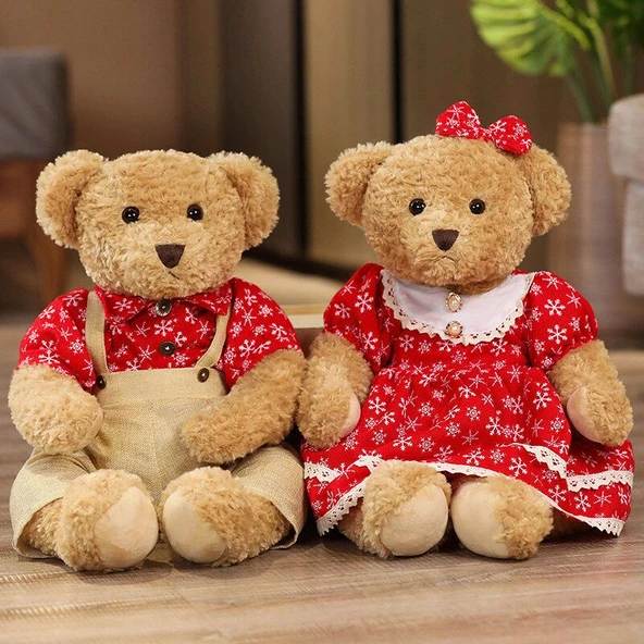 Düğün Ayıcık Peluş Oyuncak - Siyah Ekose 85cm (Model 1) - 3