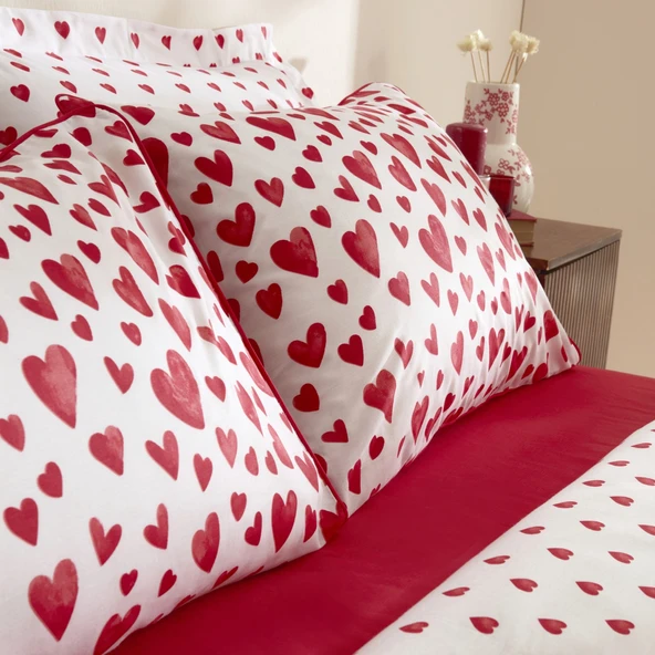Karaca Home Amour Bliss %100 Pamuk Çift Kişilik Nevresim Takımı Kırmızı - 6