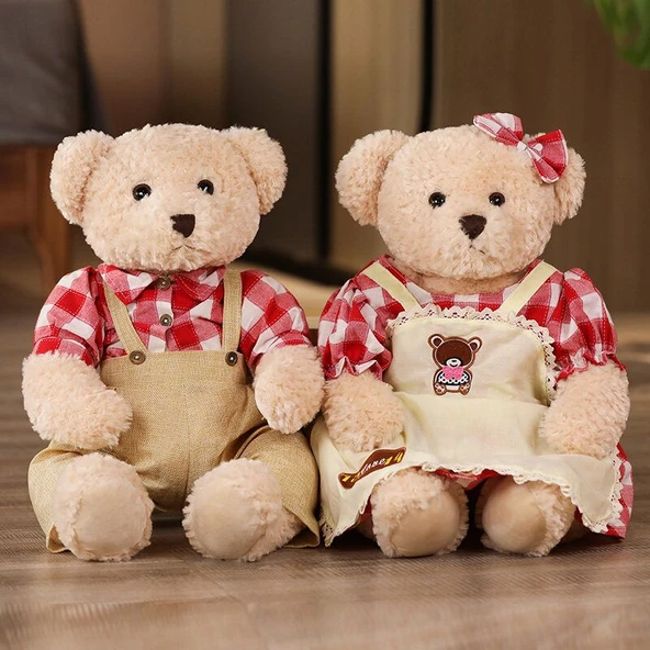 Düğün Ayıcık Peluş Oyuncak - Siyah Ekose 85cm (Model 1) - 9