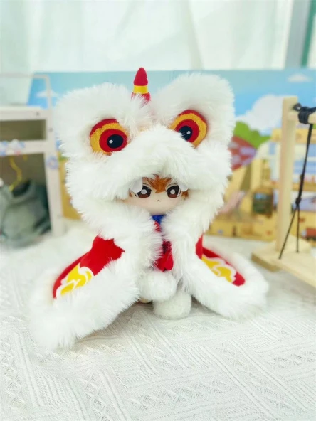 Aslan Dansı Peluş Bebek Kıyafeti - Kırmızı, 40 cm Bebekler İçin - 4
