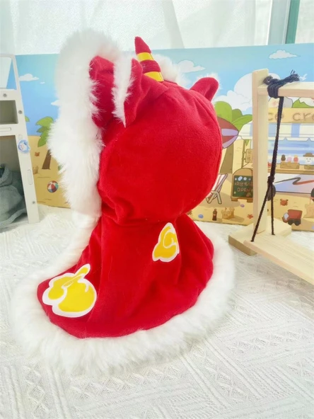 Aslan Dansı Peluş Bebek Kıyafeti - Kırmızı, 20 cm Bebekler İçin - 9