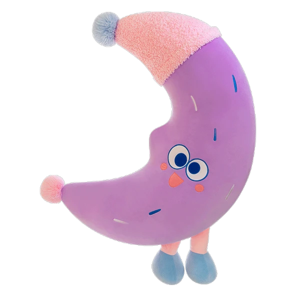 Büyük Ay Peluş Yastık - Pembe - 110cm - 8
