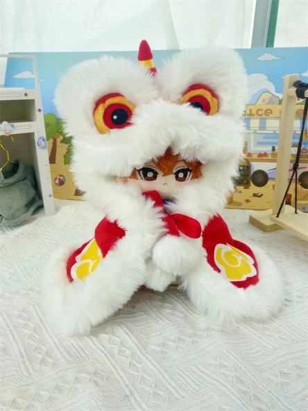 Aslan Dansı Peluş Bebek Kıyafeti - Kırmızı, 40 cm Bebekler İçin - 7