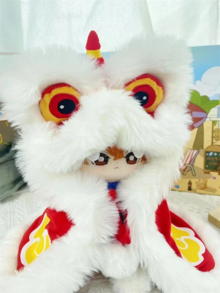 Aslan Dansı Peluş Bebek Kıyafeti - Kırmızı, 20 cm Bebekler İçin - 6