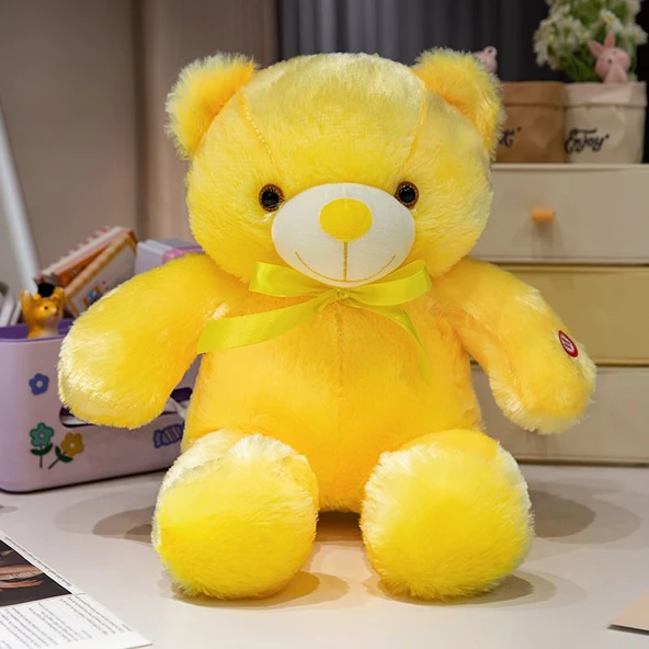 Işıklı Peluş Oyuncak Ayıcık - Sarı 40cm