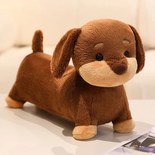 Daksund Peluş Oyuncak - Vizon Tarzı Siyah - 28cm - 7