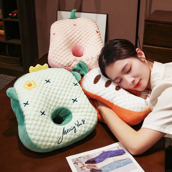 Çift Taraflı Elastik Süper Yumuşak Şekerleme Yastığı - Yeşil Dinozor 35x28cm - Resim 4