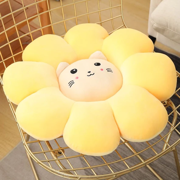 Çizgi Film Kedi Petal Peluş Yastık 45cm