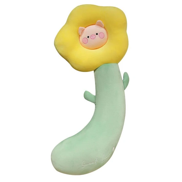 Tavşan Çiçek Peluş Yastık - 80cm - 12