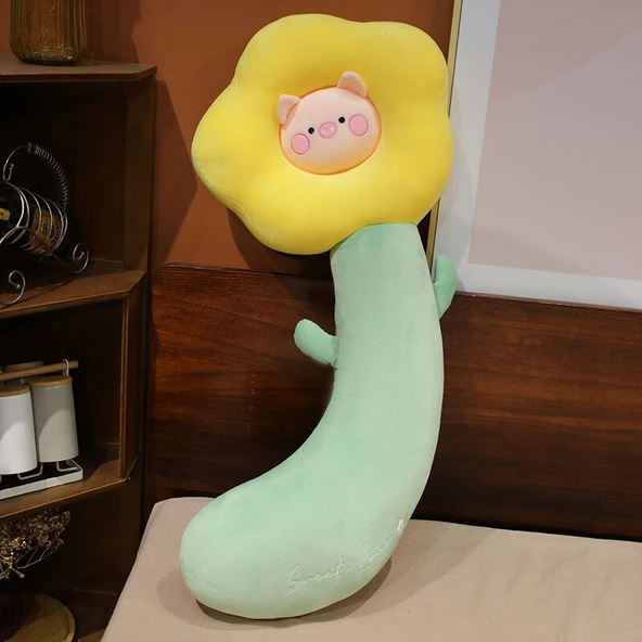 Domuz Çiçek Peluş Yastık - 130cm