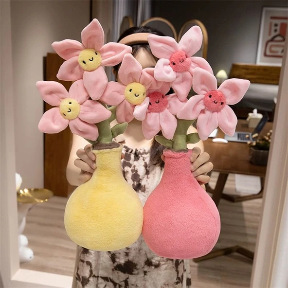Pembe Çiçek Peluş Oyuncak - 310 Boyutunda - 12