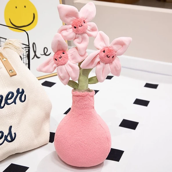 Pembe Çiçek Peluş Oyuncak - 310 Boyutunda - 5