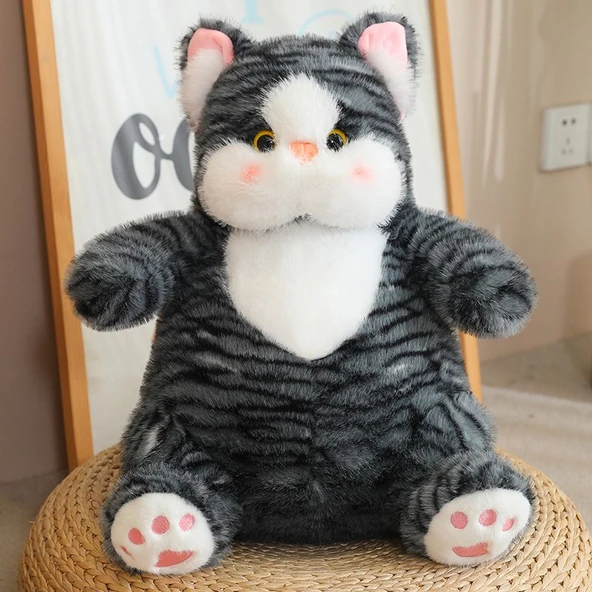 Bobo Kedi Peluş Oyuncak - Ay Grisi - 25cm