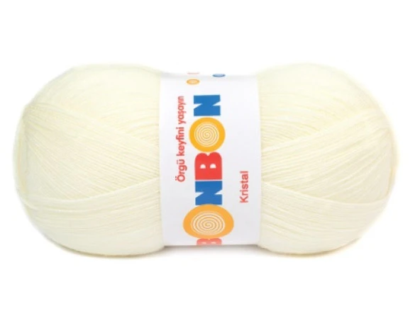 Bonbon Kristal Örgü Lif İpi 98223 Açık Krem