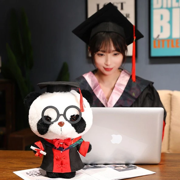 33cm Doktor Üniformalı Panda Peluş Oyuncak Ayı - 3