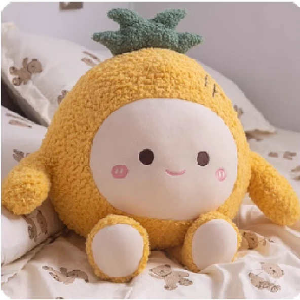 Meyve Yumurta Peluş Oyuncak Bebek - Ananas 45cm
