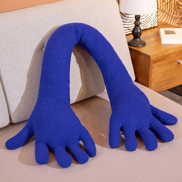 Ayıcık Polar Palmiye Yastık Peluş Oyuncak - Mavi 1.6m
