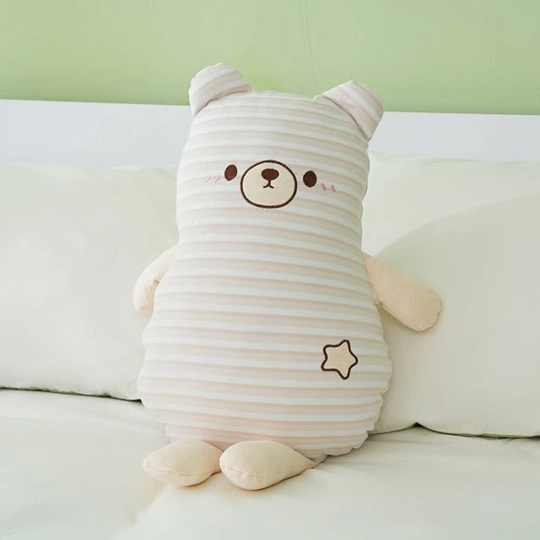Pamuklu Bebek Uyku Arkadaşı Yastık - Sarı - 42cm