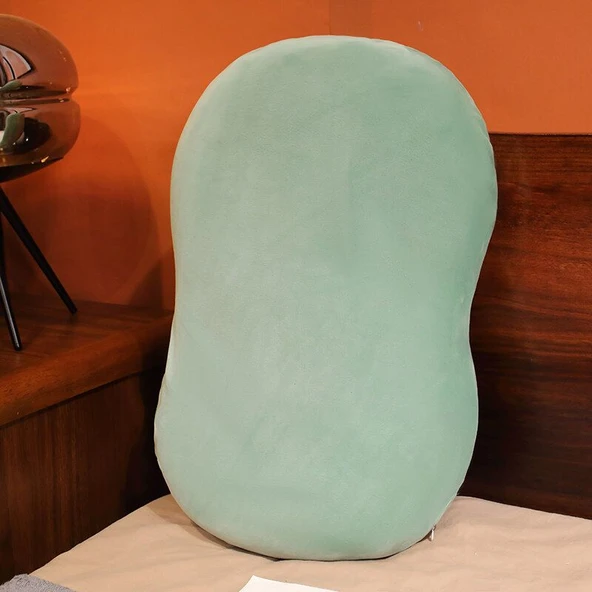 Makaron Renkli Peluş Yastık - Dinozor Yeşili - 55x35x8cm - 4