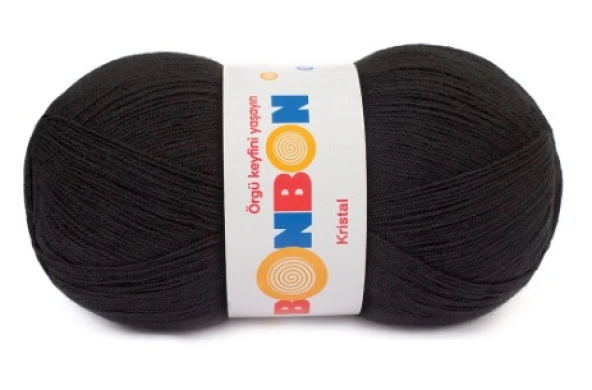 Bonbon Kristal Örgü Lif İpi 98206 Siyah