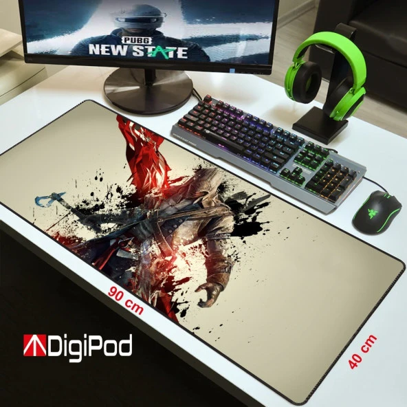 Gaming Mousepad Oyuncu Mousepad 90X40 Xxl Büyük Oyuncu Mousepad Kaymaz Taban 4mm Kalınlık - 4