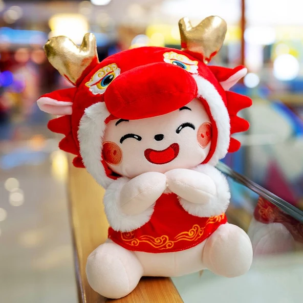 Kısık Gözlü Peluş Bebek Ejderha - 45cm