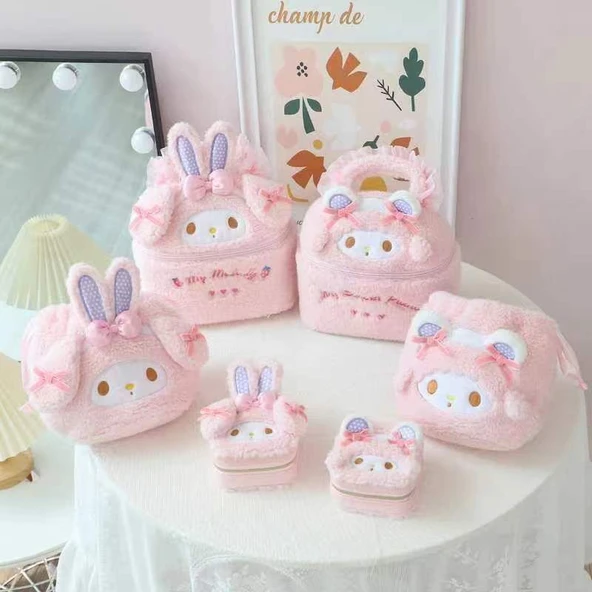 Melody Peluş Kozmetik Saklama Kutusu - Kozmetik Kutusu B 22*13*20cm - 3