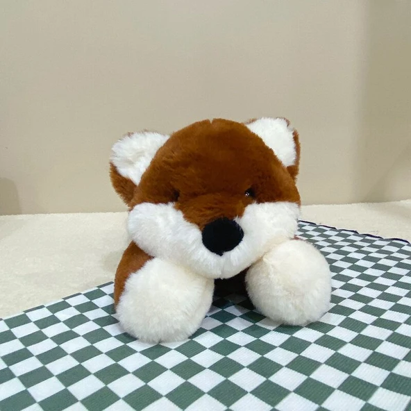 Yatık Tilki Peluş Oyuncak - Koyu Kahverengi - 35cm