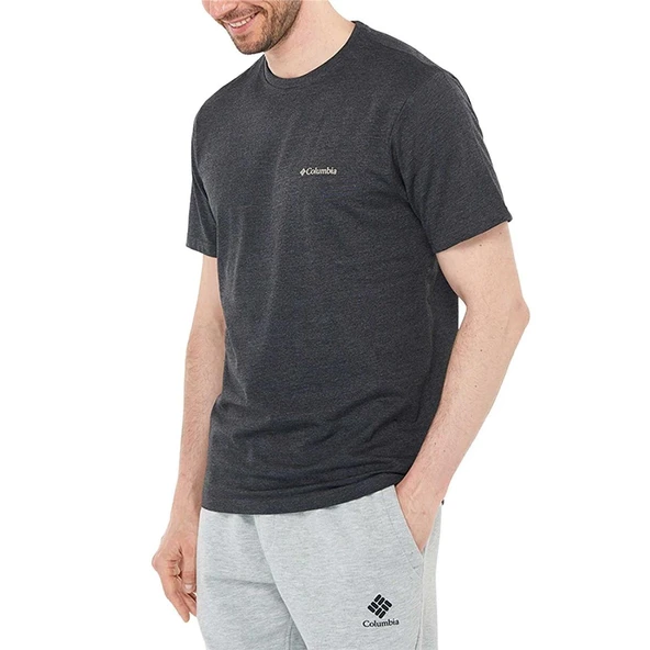 Columbia Csc Basic Sm Logo Brushed Ss Tee Antrasit Melanj T-shirt - Resim 4