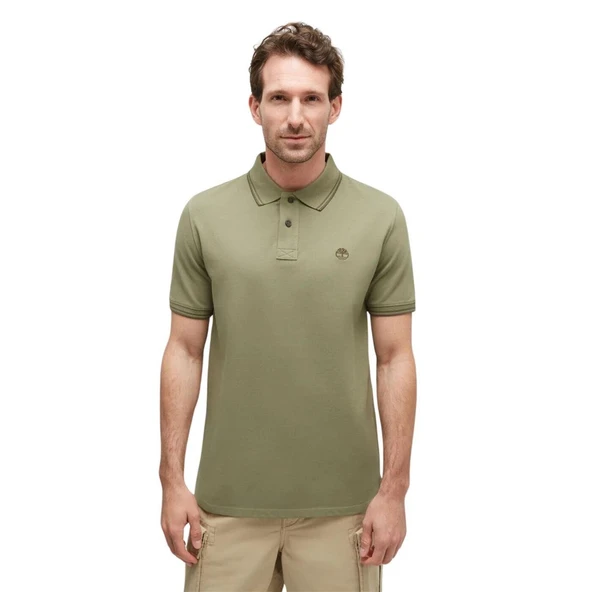 Timberland Tipped Pique Short Sleeve Polo Cassel Earth Erkek T-Shirt - 2