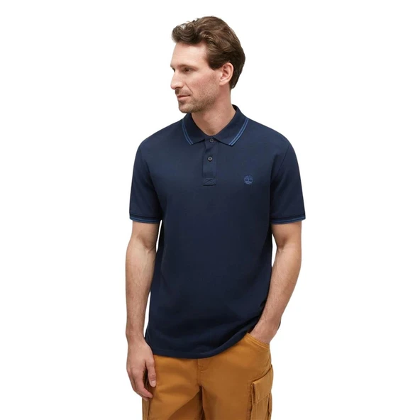 Timberland Tipped Pique Short Sleeve Polo Dark Sapphıre Erkek T-Shirt - 2